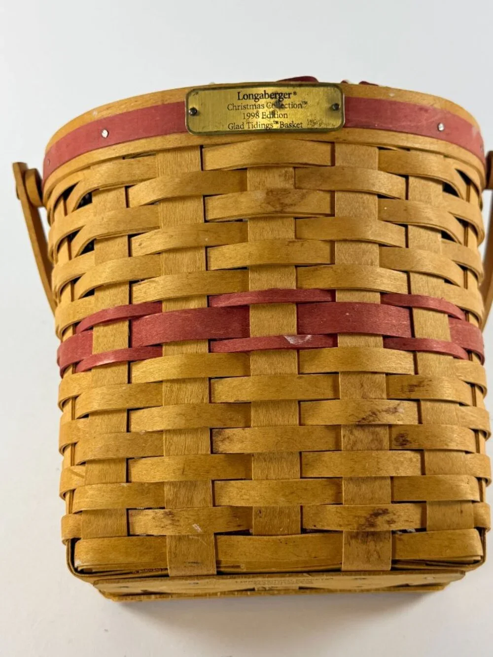 Longaberger Christmas Collection 1998 Glad Tidings Basket W/ Liner & Protector